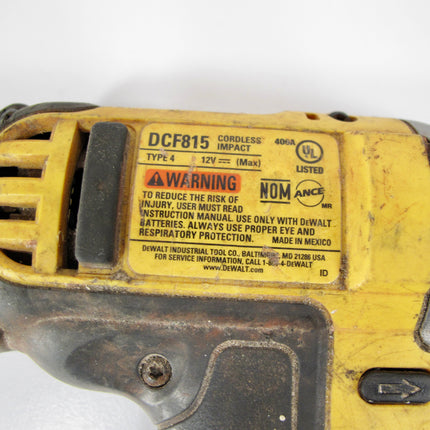 DEWALT DCF815 12 Volt Max 1/4" Cordless Impact Driver Bare Tool Only