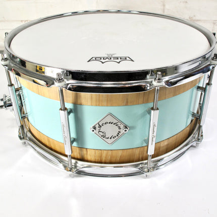 Acoutin Custom Leonova 6.5x14 2013 "Leonova" Sea Foam Green Snare Drum