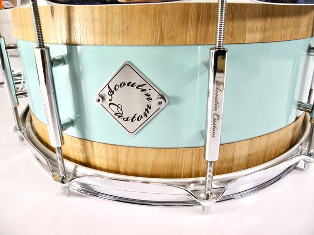 Acoutin Custom Leonova 6.5x14 2013 "Leonova" Sea Foam Green Snare Drum