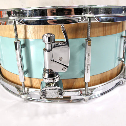 Acoutin Custom Leonova 6.5x14 2013 "Leonova" Sea Foam Green Snare Drum