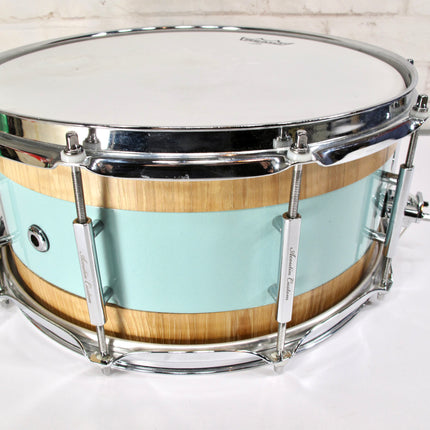 Acoutin Custom Leonova 6.5x14 2013 "Leonova" Sea Foam Green Snare Drum