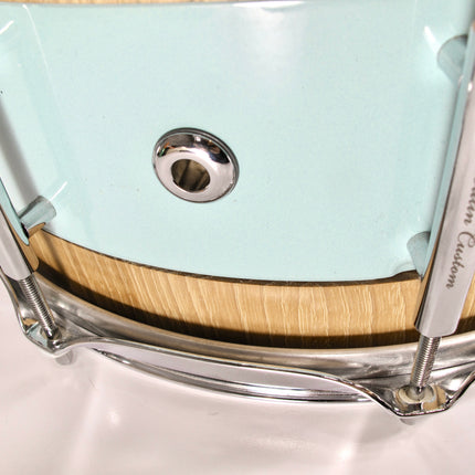 Acoutin Custom Leonova 6.5x14 2013 "Leonova" Sea Foam Green Snare Drum