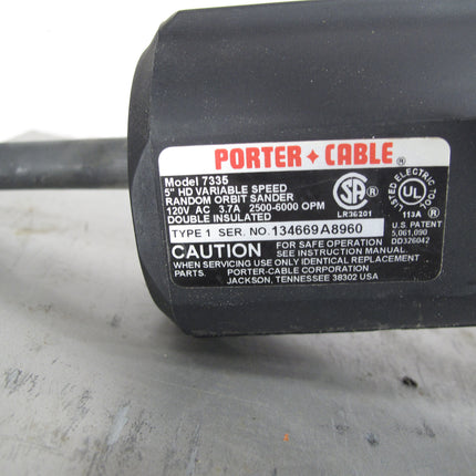 Porter Cable Tools 7335 5" HD Variable Speed Orbital Sander 2500 - 6000 OPM
