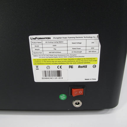 UniFormation Cure2 D265 UV Resin Curing Station 2 for Resin 3D Printers