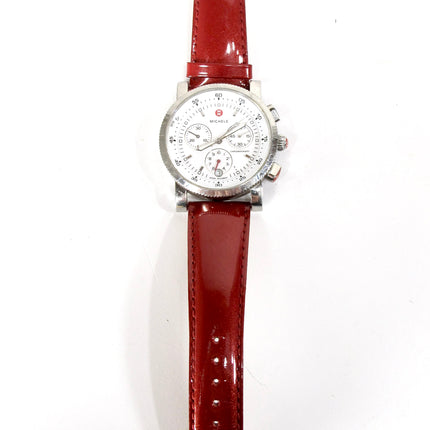 Michele Sport Sail Ladies Chronograph Leather Strap Watch MW01C00D9001