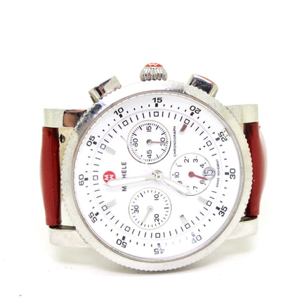 Michele Sport Sail Ladies Chronograph Leather Strap Watch MW01C00D9001