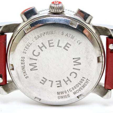 Michele Sport Sail Ladies Chronograph Leather Strap Watch MW01C00D9001