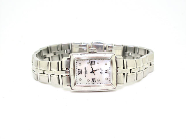Raymond Weil Parsifal 9741-ST-00995  Ladies 8 Inch Mother of Pearl & Diamond Watch