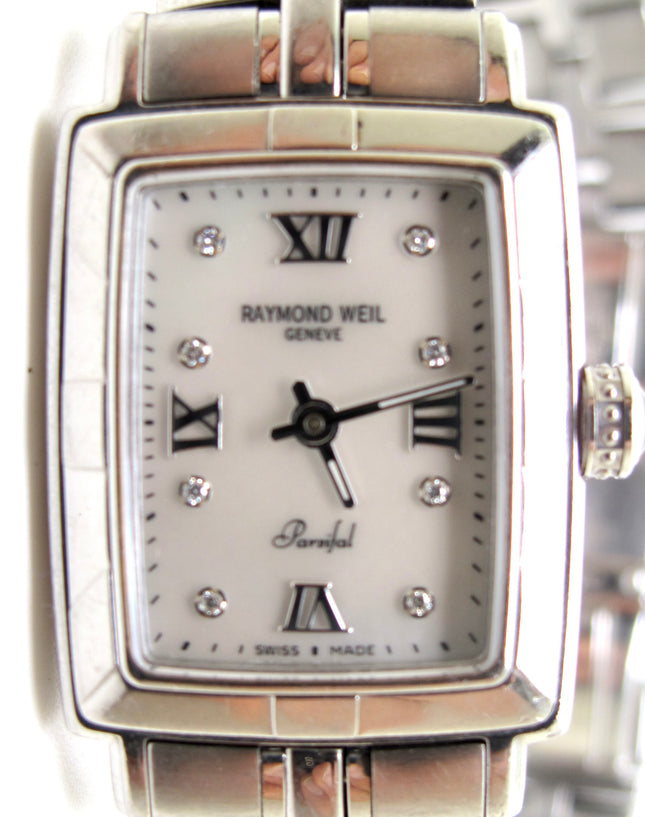 Raymond Weil Parsifal 9741-ST-00995  Ladies 8 Inch Mother of Pearl & Diamond Watch