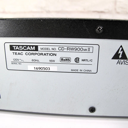 Tascam CD-RW900 MKII Professional Rewritable CD Recorder Player
