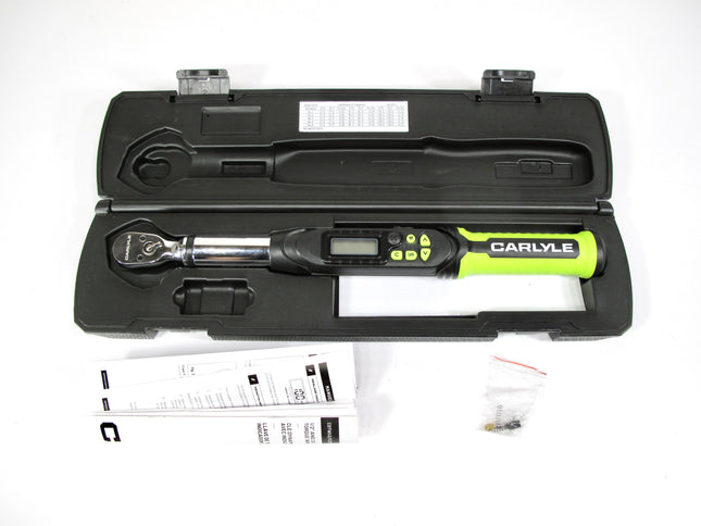 Carlyle CDTW38 3/8 Inch Drive Flex Head ft. lbs., in lbs., N-m kg-cm Digital Torque Wrench