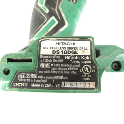 Hitachi DS 18DGL 1/2" 18V Cordless Driver Drill