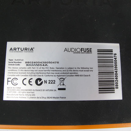 Arturia AudioFuse MKII USB Audio Recording Interface - Black