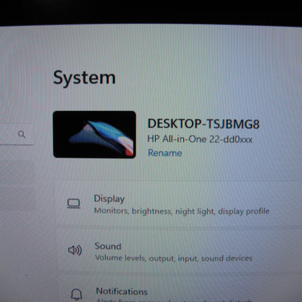 HP 22-dd0153w 128GB Intel J5040 2.00GHz 8GB Win 11 Home All in One Computer