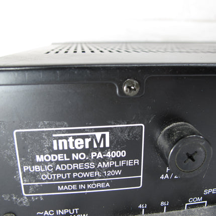 Inter M PA-4000 120 Watt 6 Input Powered PA Mixer Amplifier