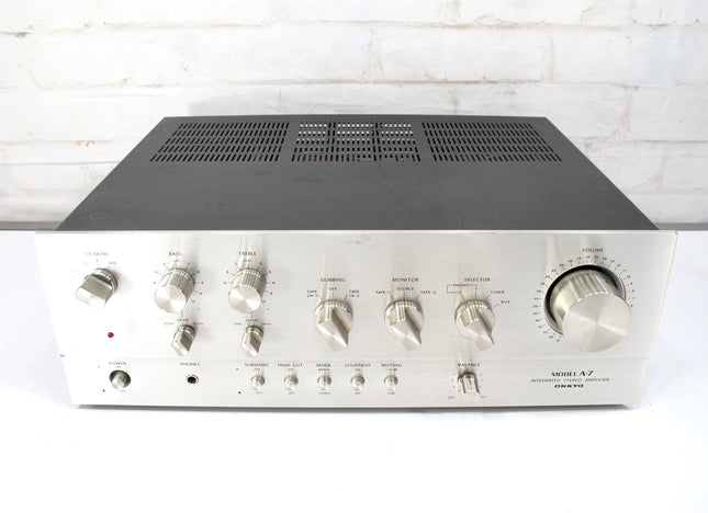 Onkyo Model A-7 1979/80 Silver Face Integrated Stereo Amplifier Japan 68 WPC @ 8Ω