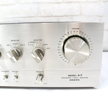 Onkyo Model A-7 1979/80 Silver Face Integrated Stereo Amplifier Japan 68 WPC @ 8Ω