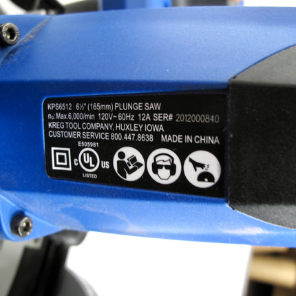Kreg KPS6512  Corded 12 Amp 6-1/2 Inch 120V Motor Plunge Track Saw