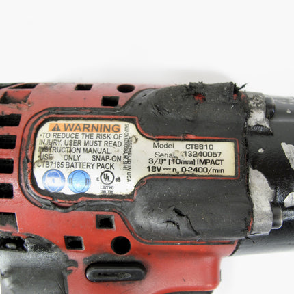 Snap-on Tools CT8810A 18V 3/8" Cordless Impact Wrench Red