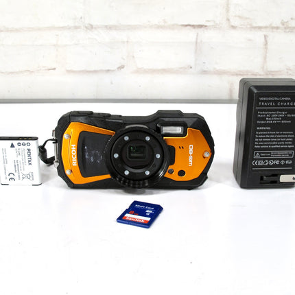 Ricoh WG-80 Orange Waterproof Digital Camera Shockproof Freezeproof Crushproof