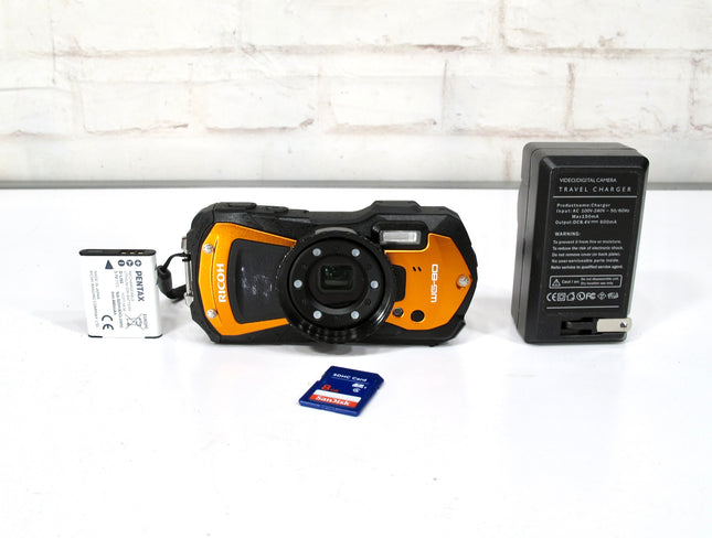 Ricoh WG-80 Orange Waterproof Digital Camera Shockproof Freezeproof Crushproof