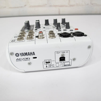 Yamaha AG06 6-Channel Live Streaming Podcast Digital Mixer with USB Cable White