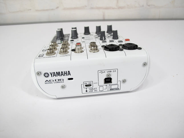 Yamaha AG06 6-Channel Live Streaming Podcast Digital Mixer with USB Cable White