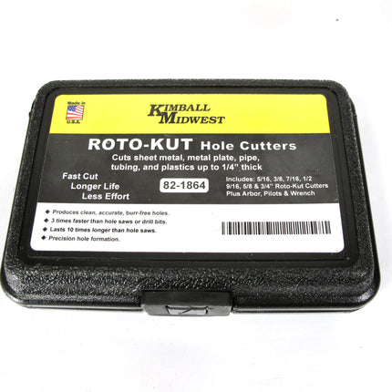 Kimball Midwest 82-1864 7 Piece Roto-Kut Hole Cutter Set (5/16" - 3/4")
