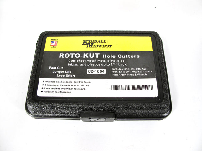 Kimball Midwest 82-1864 7 Piece Roto-Kut Hole Cutter Set (5/16" - 3/4")