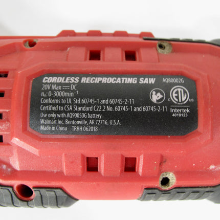 Hyper Tough AQ80002G 20V Max Lithium-ion Cordless Reciprocating Saw