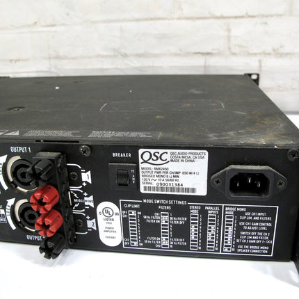 QSC RMX 2450 2-Channel DJ/Club Professional Power Amplifier 2400W Rack Mountable