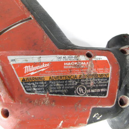 Milwaukee 2520-20 M12 12-Volt Li-Ion Cordless Reciprocating Saw