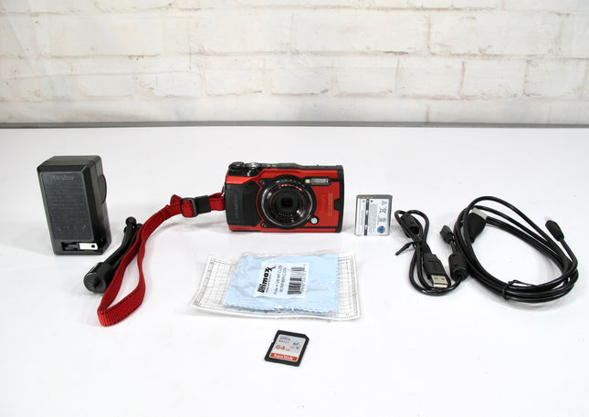 Olympus Tough TG-5 4K  Red WiFi GPS + Waterproof Shockproof Digital Camera w/ 64GB
