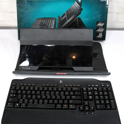 Logitech Alto Cordless Notebook Stand with Cordless Keyboard and USB Hub - Black