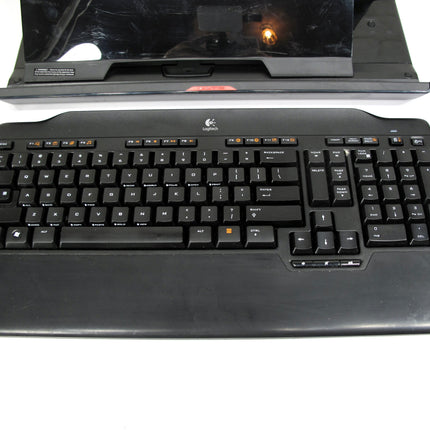 Logitech Alto Cordless Notebook Stand with Cordless Keyboard and USB Hub - Black