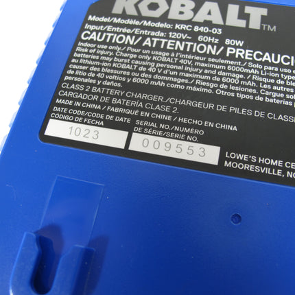 Kobalt KRC 840-03 40 Volt MAX Lithium-Ion Battery 80W Quick Charger
