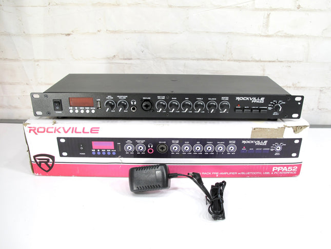 Rockville PPA50 Preamp Pro 1U Pre-Amplifier with Bluetooth/USB/Computer Interface