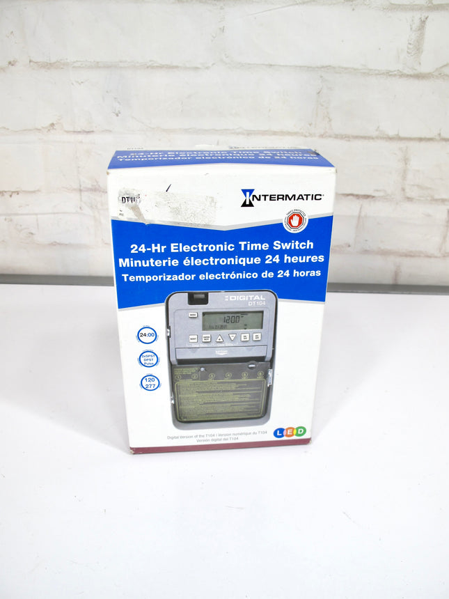 Intermatic DT104 2-Circuit 20 Amp 24 Hour Indoor Digital Timer w/ Battery Backup