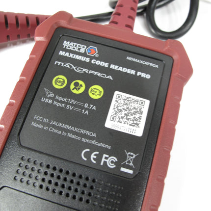 Matco Tools MDMAXCRPROA Maximus Code Reader Pro OBDII Diagnostic Scan Tool
