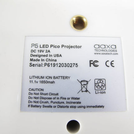AAXA P6 LED Pico Projector, 600 Lumens,80 - Min Battery, Media Player 1280 x 800 - ZeereeZ