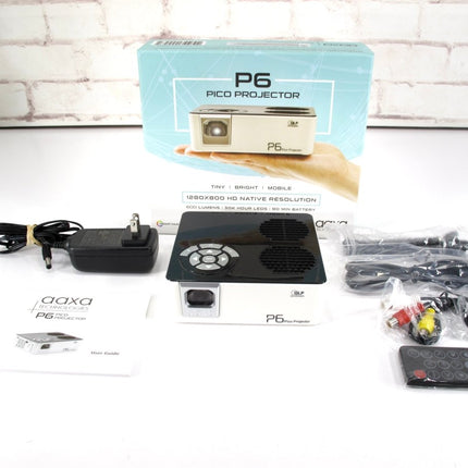 AAXA P6 LED Pico Projector, 600 Lumens,80 - Min Battery, Media Player 1280 x 800 - ZeereeZ