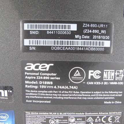Acer Aspire Z24 - 890 - UR11 AIO 1.70GHz 8GB 1TB Touch All inOne Computer - ZeereeZ