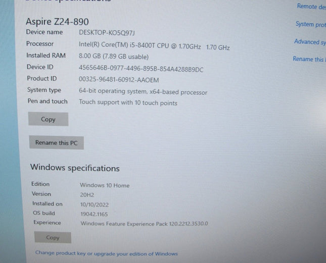 Acer Aspire Z24 - 890 - UR11 AIO 1.70GHz 8GB 1TB Touch All inOne Computer - ZeereeZ