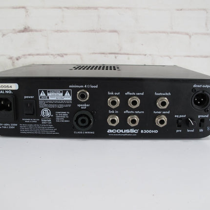Acoustic B300HD 300W Compact Amp Bass Guitar Head Amplifier - ZeereeZ