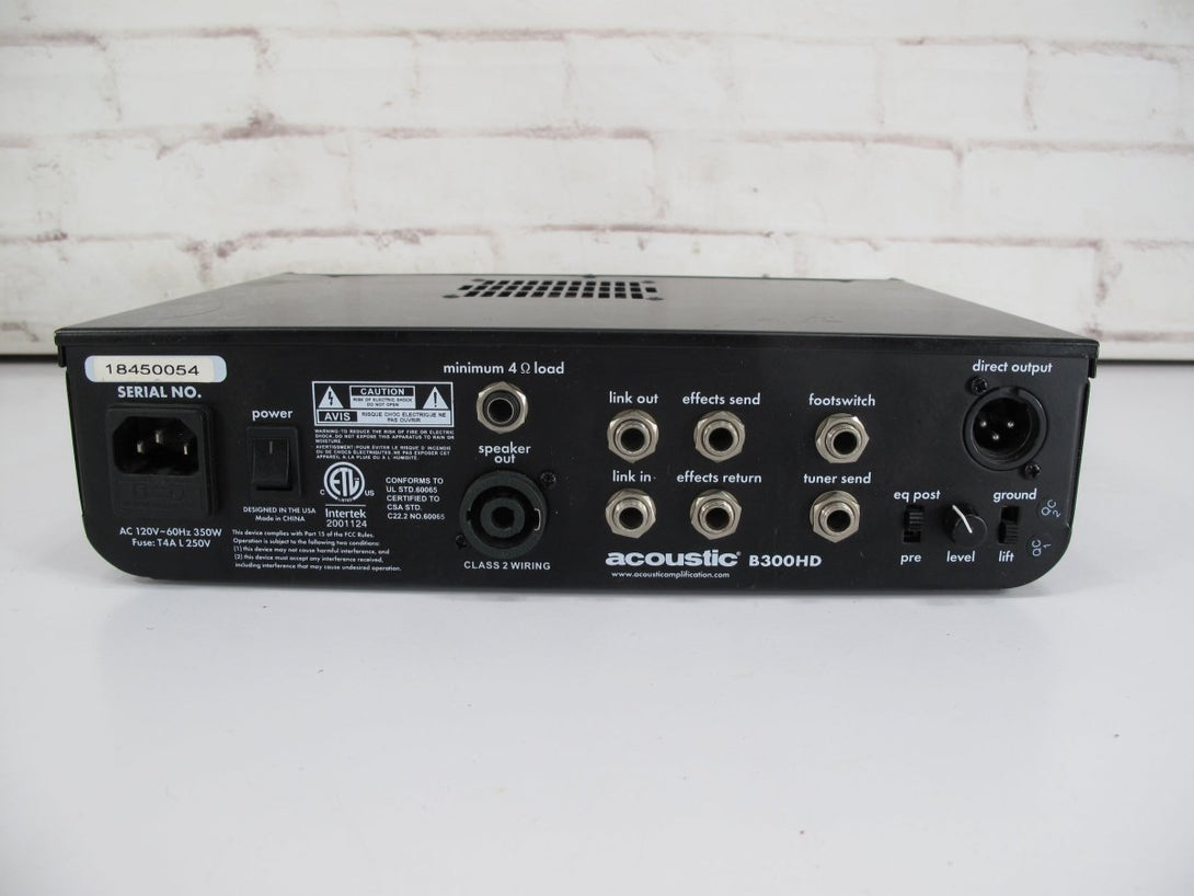 Acoustic B300HD 300W Compact Amp Bass Guitar Head Amplifier - ZeereeZ