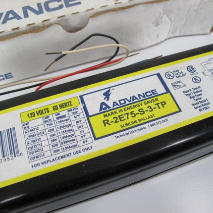 Advance R - 2E75 - S - 3 - TP Mark III Energy Saver Slimline Ballast 120V 60 Hz - ZeereeZ