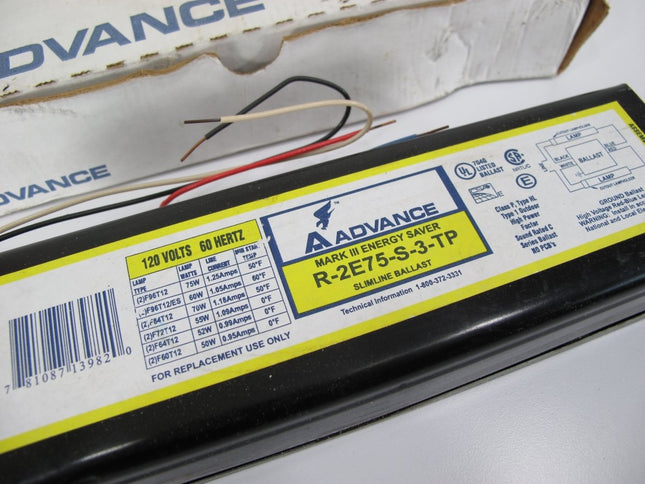 Advance R - 2E75 - S - 3 - TP Mark III Energy Saver Slimline Ballast 120V 60 Hz - ZeereeZ