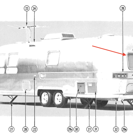 Airstream Double Pane Glass/Glass Rear Window Assembly for Mid 70s + - ZeereeZ
