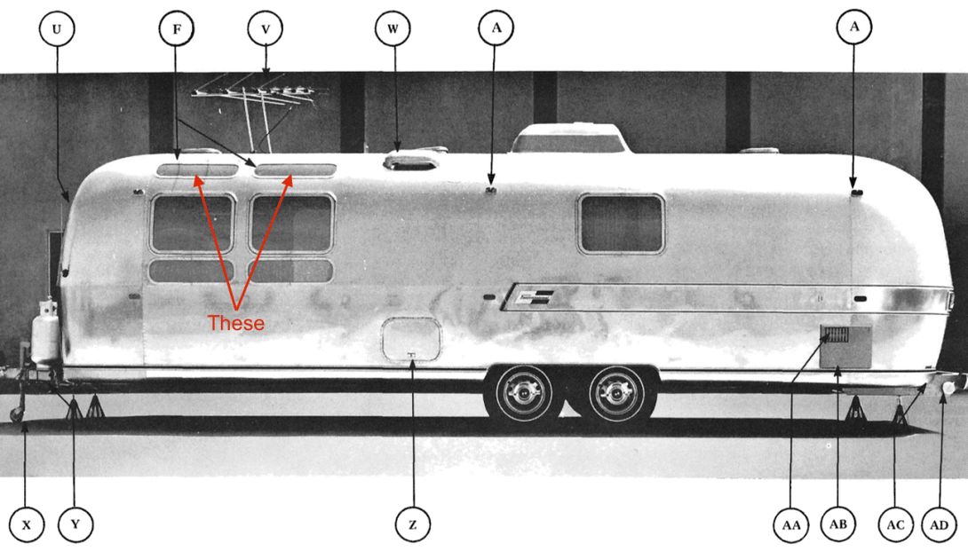 Airstream Double Pane Glass/Glass Vista View Upper Window for Mid 70s+ - ZeereeZ