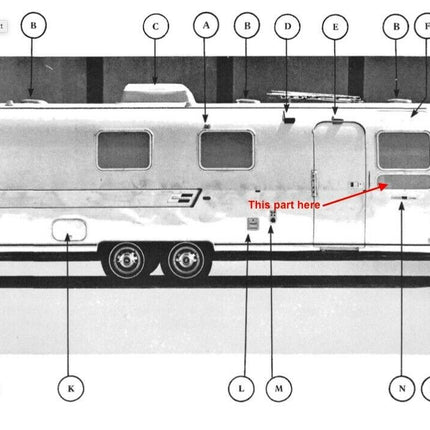 Airstream Double Pane Glass/Plexi Flat Fixed Lower Stack Window Mid 70s + - ZeereeZ